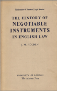 Cover of The History of Negotiable Instruments in English Law