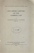 Cover of Five Jewish Lawyers of the Common Law