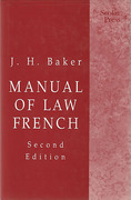 Cover of Manual of Law French