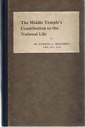 Cover of The Middle Temple's Contribution to National Life