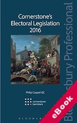 Cover of Cornerstone's Electoral Legislation 2016 (eBook)