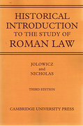 Cover of Historical Introduction to the Study of Roman Law