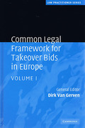 Cover of Common Legal Framework for Takeover Bids in Europe: Volume 1