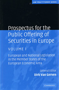 Cover of Prospectus for the Public Offering of Securities in Europe, Volume 1:  European and National Legislation in the Member States of the European Economic Area