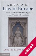 Cover of A History of Law in Europe: From the Early Middle Ages to the Twentieth Century (eBook)