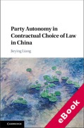 Cover of Party Autonomy in Contractual Choice of Law in China (eBook)