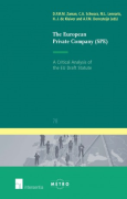 Cover of European Private Company (SPE) : A Critical Analysis of the EU Draft Statute