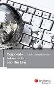 Cover of Corporate Information and the Law 