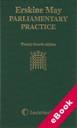 Cover of Erskine May Parliamentary Practice (eBook)