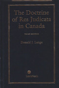 Cover of The Doctrine of Res Judicata in Canada