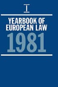 Cover of Year Book of European Law: Volume 1