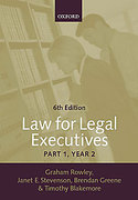 Cover of Law for Legal Executives: Part 1, Year 2: