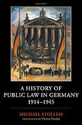 Cover of A History of Public Law in Germany 1914-1945