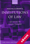 Cover of Institutions of Law: An Essay in Legal Theory (eBook)