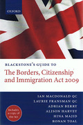 Cover of Blackstone's Guide to the Borders, Citizenship and Immigration Act 2009