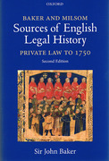 Cover of Baker and Milsom's Sources of English Legal History: Private Law to 1750