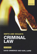 Cover of Smith and Hogan's Criminal Law