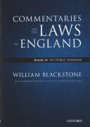 Cover of The Oxford Edition of Blackstone's Commentaries on the Laws of England, Book IV: Of Public Wrongs