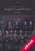 Cover of An Introduction to English Legal History (eBook)