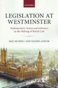 Cover of Legislation at Westminster: Parliamentary Actors and Influence in the Making of British Law