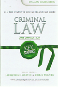 Cover of Key Statutes: Criminal Law 2008-2009