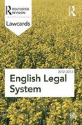 Cover of Routledge Lawcards: English Legal System 2012-2013