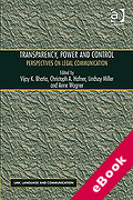 Cover of Transparency, Power, and Control: Perspectives on Legal Communication (eBook)