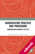Cover of Adjudication Practice and Procedure: Construction Contracts Act 2013 (eBook)