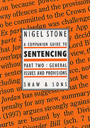 Cover of A Companion Guide to Sentencing Part Two: General Issues and Provisions