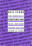 Cover of Stone's Companion Guide to Sentencing Part One: Specific Offences