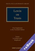 Cover of Lewin on Trusts 20th ed: 1st Supplement (Book &#38; eBook Pack)