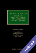 Cover of Shackleton on the Law and Practice of Meetings (Book &#38; eBook Pack)