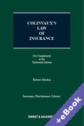 Cover of Colinvaux's Law of Insurance 13th ed: 1st Supplement (Book &#38; eBook Pack)