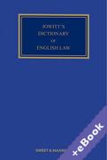 Cover of Jowitt's Dictionary of English Law (Book &#38; eBook Pack)