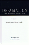 Cover of Defamation: Law Procedure and Practice