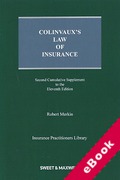 Cover of Colinvaux's Law of Insurance 11th ed: 2nd Supplement (eBook)