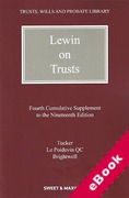 Cover of Lewin on Trusts 19th ed: 4th Supplement (eBook)