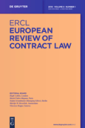 Cover of European Review of Contract Law: Online Only