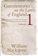 Cover of Blackstone's Commentaries on the Laws of England Volume 1: Of the Rights of Persons