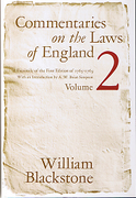 Cover of Blackstone's Commentaries on the Laws of England Volume 2: Of the Rights of Things