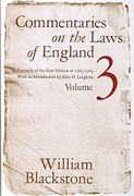 Cover of Blackstone's Commentaries on the Laws of England Volume 3: Of Private Wrongs
