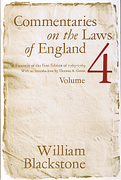 Cover of Blackstone's Commentaries on the Laws of England Volume 4: Of Public Wrongs
