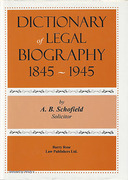 Cover of Dictionary of Legal Biography 1845-1945