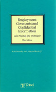 Cover of Employment Covenants and Confidential Information: Law, Practice and Technique