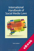 Cover of International Handbook of Social Media Laws (eBook)
