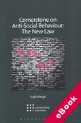 Cover of Cornerstone on Anti-Social Behaviour: The New Law (eBook)