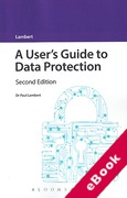 Cover of A User's Guide to Data Protection (eBook)