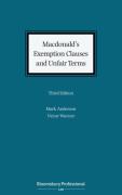 Cover of Macdonald's Exemption Clauses and Unfair Terms