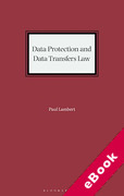 Cover of Data Protection and Data Transfers Law (eBook)