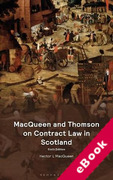 Cover of MacQueen and Thomson on Contract Law in Scotland (eBook)